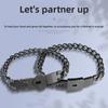 Europäische und Amerikanische Partnerarmbänder, Ein Paar konzentrische ineinandergreifende Titanstahlarmbänder, Edelstahl Herren- und Damen-Liebesarmbänder