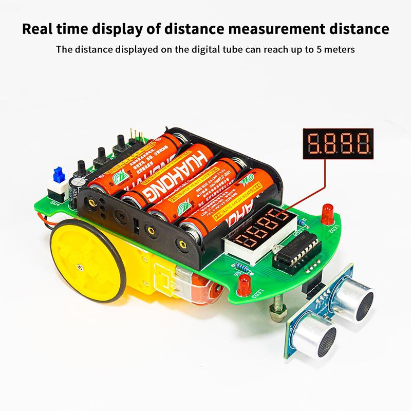 DIY Set for Ultrasonic Sensing Car; LED Display Programming and Soldering Practice Tool Kit