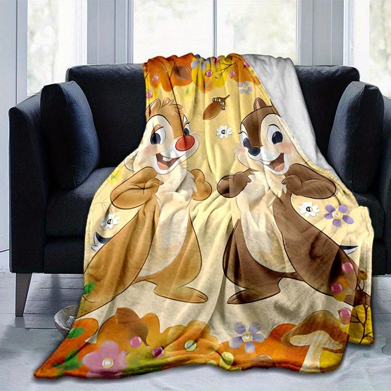 1pc, Cute Chip and Dale Autumn Theme Blanket, Seasonal Decorative Throw for Home, Soft Flannel Throw Blanket, Versatile & Cozy for Bedroom, Living Roo