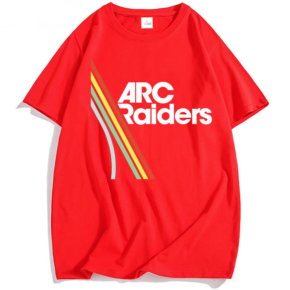 Men Clothing Hot Game ARC Raiders Rainbow Print T-shirt Cotton Short Sleeve Loose Male Tshirts Unisex Streetwear Graphic T Shirt