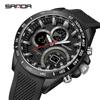 SANDA brand 3175 men's electronic quartz watch steel core black technology multifunctional waterproof men's quartz watchv