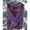 Damen Rundhals Farbblock Lockerer Passform Pullover Strickpullover Geometrisch Street Style 2025