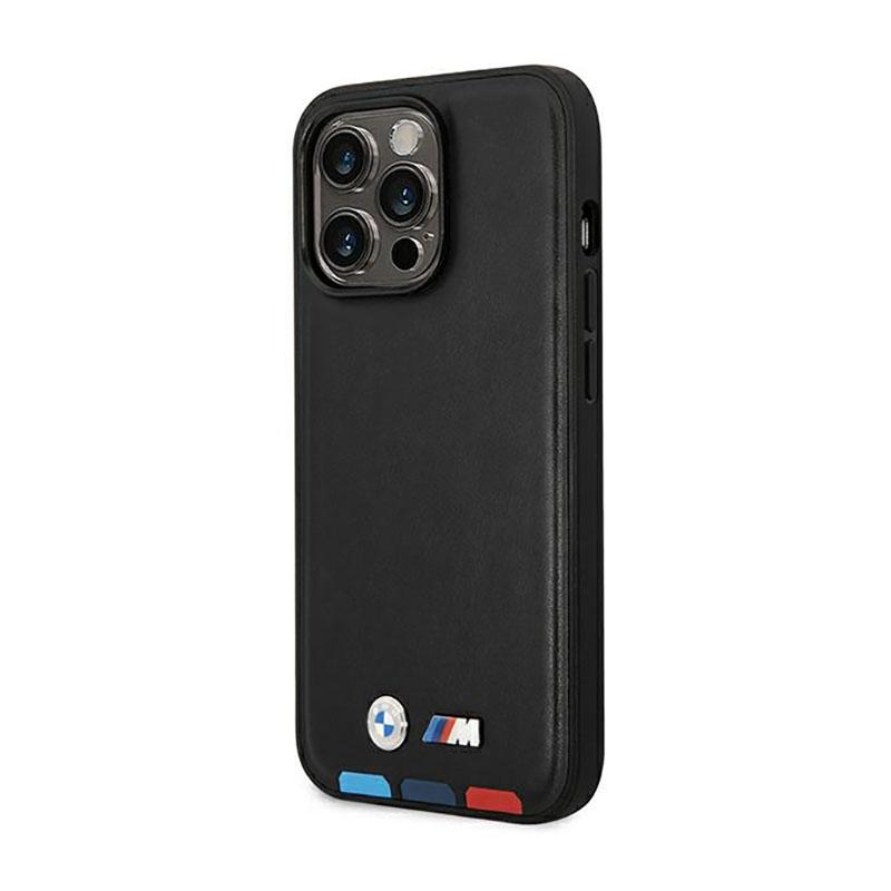 Bmw Leather Hot Stamp Tricolor Magsafe - Etui Iphone 14 Pro (Czarny)