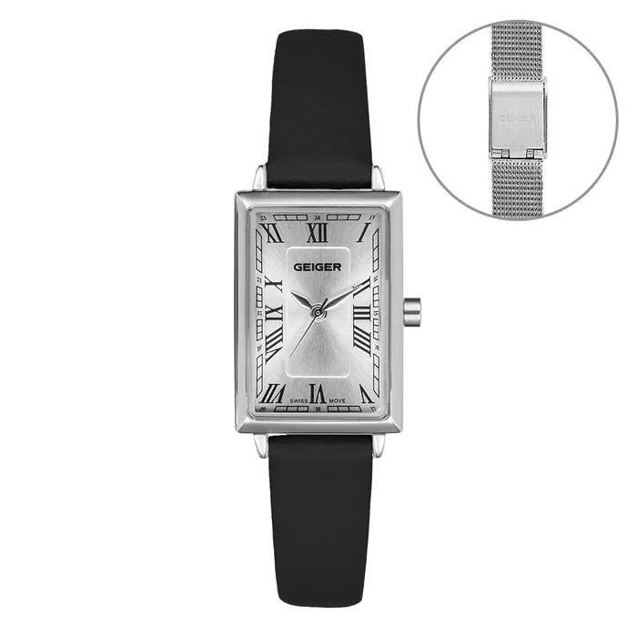 Square Leather Watch GE8060WTBK