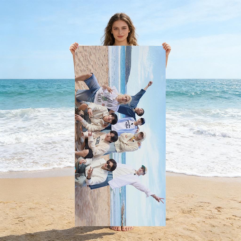 1 Stück S-SKZ Seaside Strandtuch Groß Schnelltrocknendes Handtuch Geeignet für Strand Yoga Pool Fitnessstudio Handtuch Sommergeschenk für Freunde Sandfrei