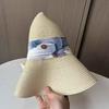 Summer Streamer Bow Woven Straw Hat Women's Big Eaves Sunshade Sunscreen Hat Seaside Vacation Sun Hat