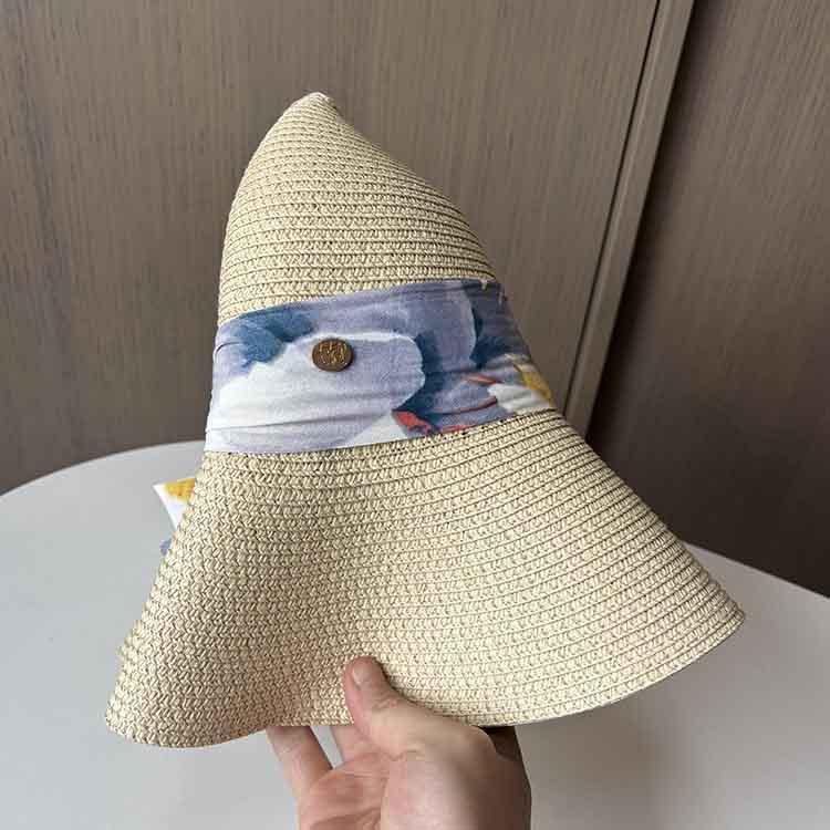 Summer Streamer Bow Woven Straw Hat Women's Big Eaves Sunshade Sunscreen Hat Seaside Vacation Sun Hat