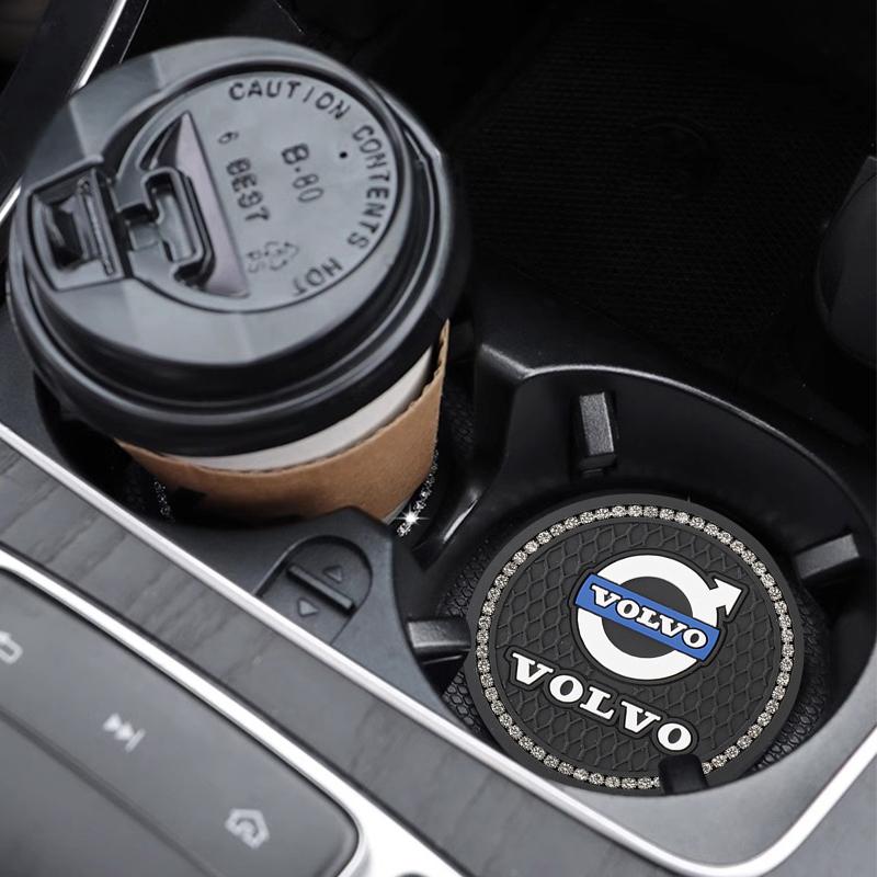 2Pcs Coaster Car Water Cup Anti-slip Pad Mat Auto Interior For Volvo ES90 EC40 EX40 EM90 XC90 V90 V60 XC60 V40 S80 S60 S90 XC40 ari852