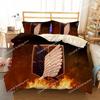 Conjunto de cama Anime Attack On Titan Kawaii Loli Boy Capa de edredom 3D Impressão Japão Desenho animado Cama Capa de edredom Fronha Sem lençóis