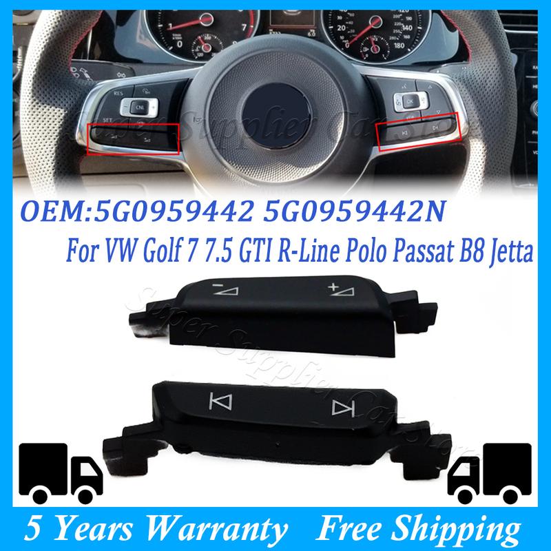 New Multifunction Steering Wheel Volume Button Cover Trim For VW Golf 7 7.5 GTI R-Line Polo Passat B8 Jetta 5G0959442 5G0959442K