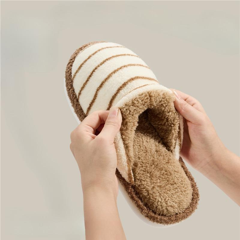 Home Shoes, Anti-slip Plush Slippers, Simple Fleece Anti-slip Cotton