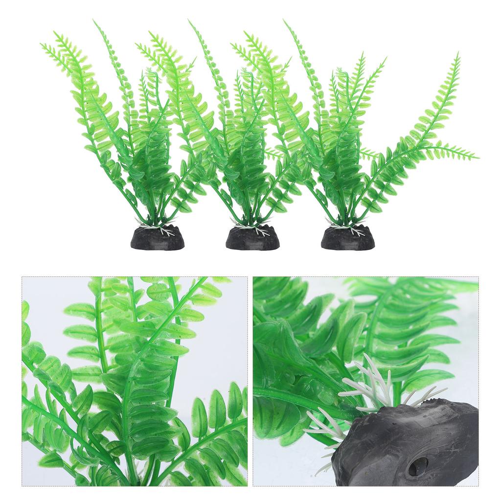 12 Pcs Plant Aquarium Landscaping Wear Resistant Freshwater Vivid Decor Decorative Faux Plants Plastic Desktop Fish Tank