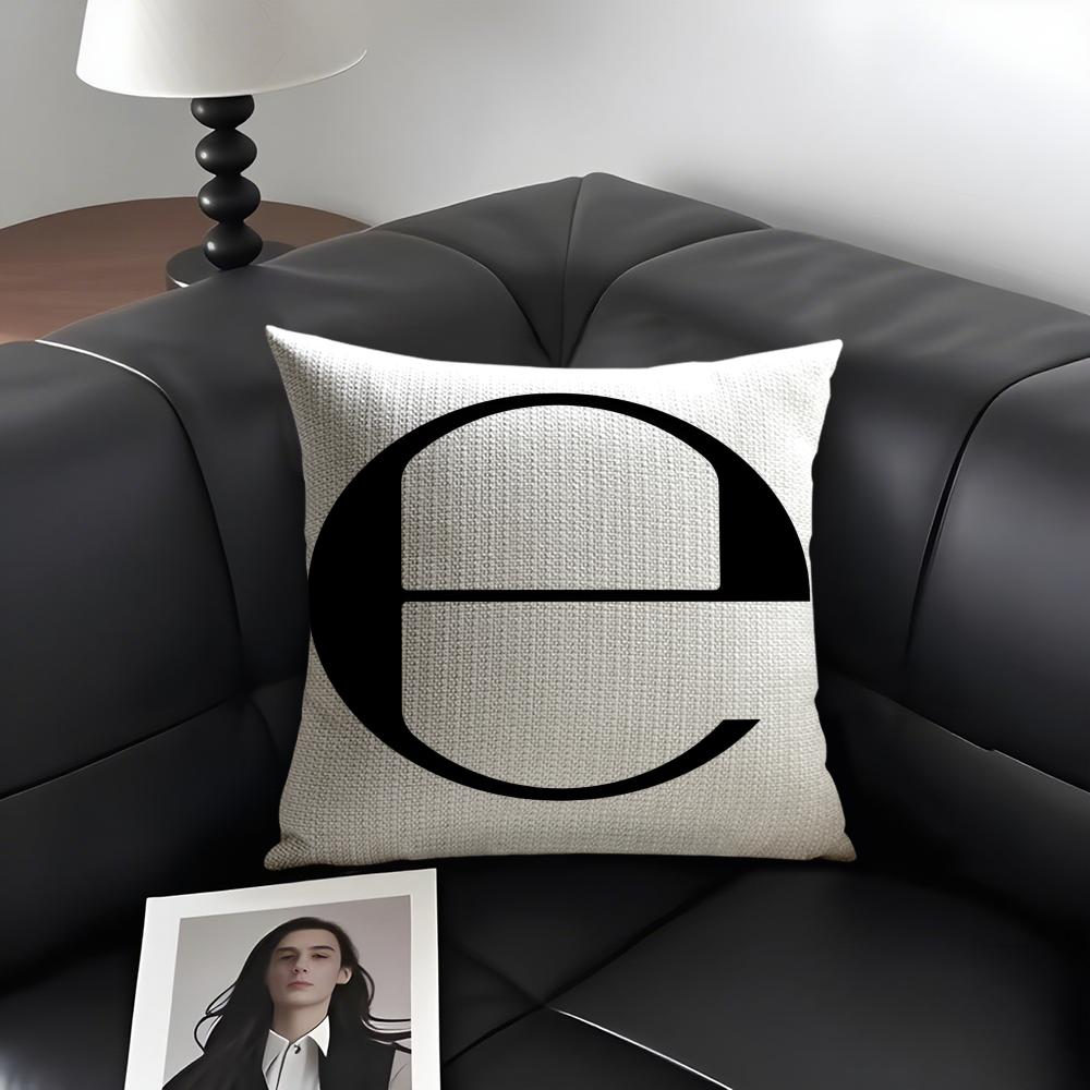 

EEcco2k Logo Cushion Cover Natural Linen Organic Fabric DoubleSided Printing Sofa Home Decor Gift Pillow Case 30x30cm