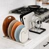 Stainless Steel Dish Drying Rack Adjustable 6 Girds Pot Lid Storage Rack Anti-slip Large Capacity Cutting Board Holder