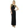 Bimba Women Long Maxi Black Slit Dress Comes With Printed Poncho Crop Top