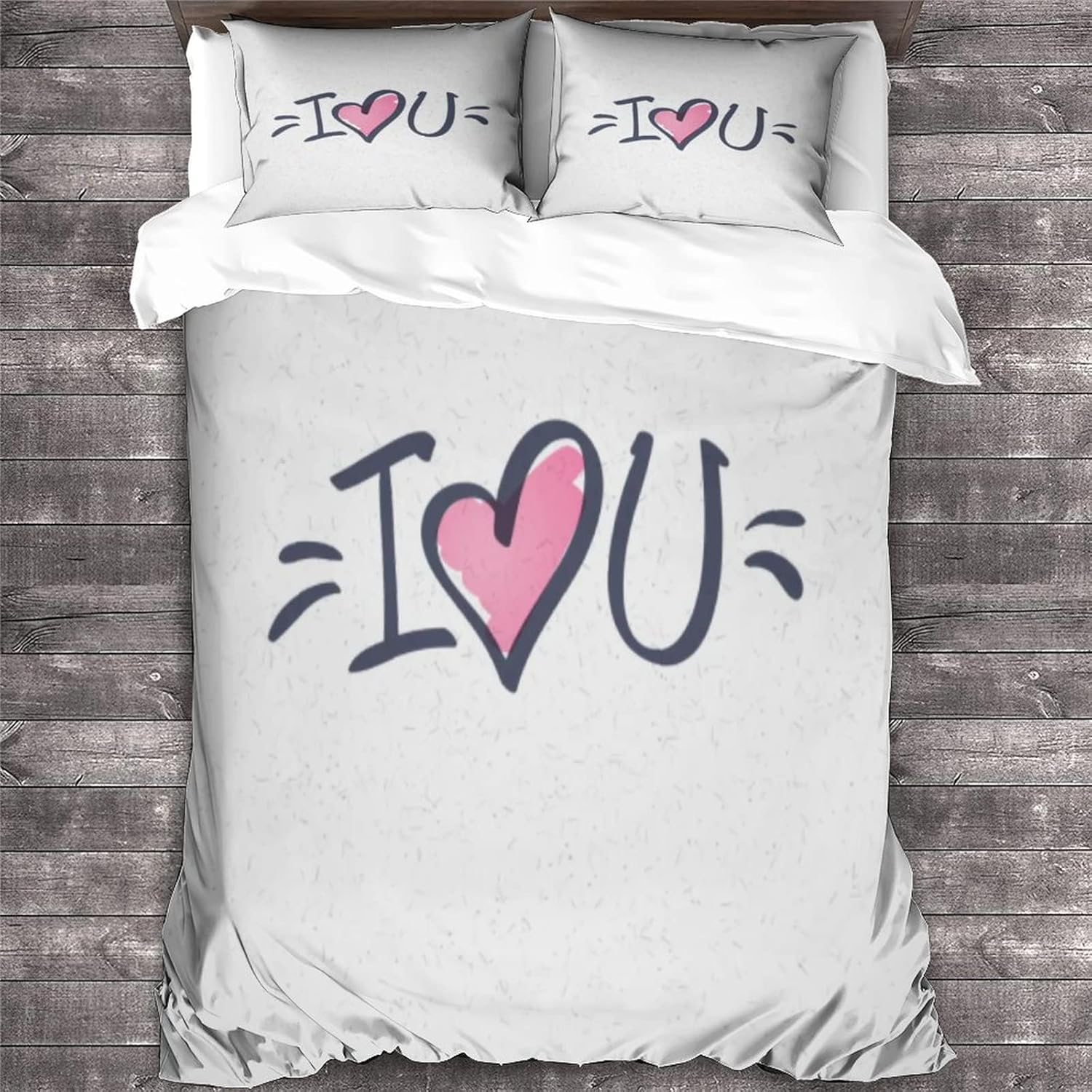 Flylo Unisex Lovers Duvet Cover Bedding Set 2Pcs Set Love Duvet Cover Quilt Cover Microfiber Polyester Comforter Cover With Zipper Pillowcase