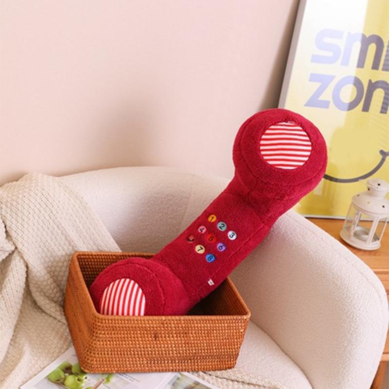 Plush Phone Throw Pillow Funny Telephone Doll Toy Sleep Pillow Christmas Decors for Bedroom Sofa Birthday Gift for Kid