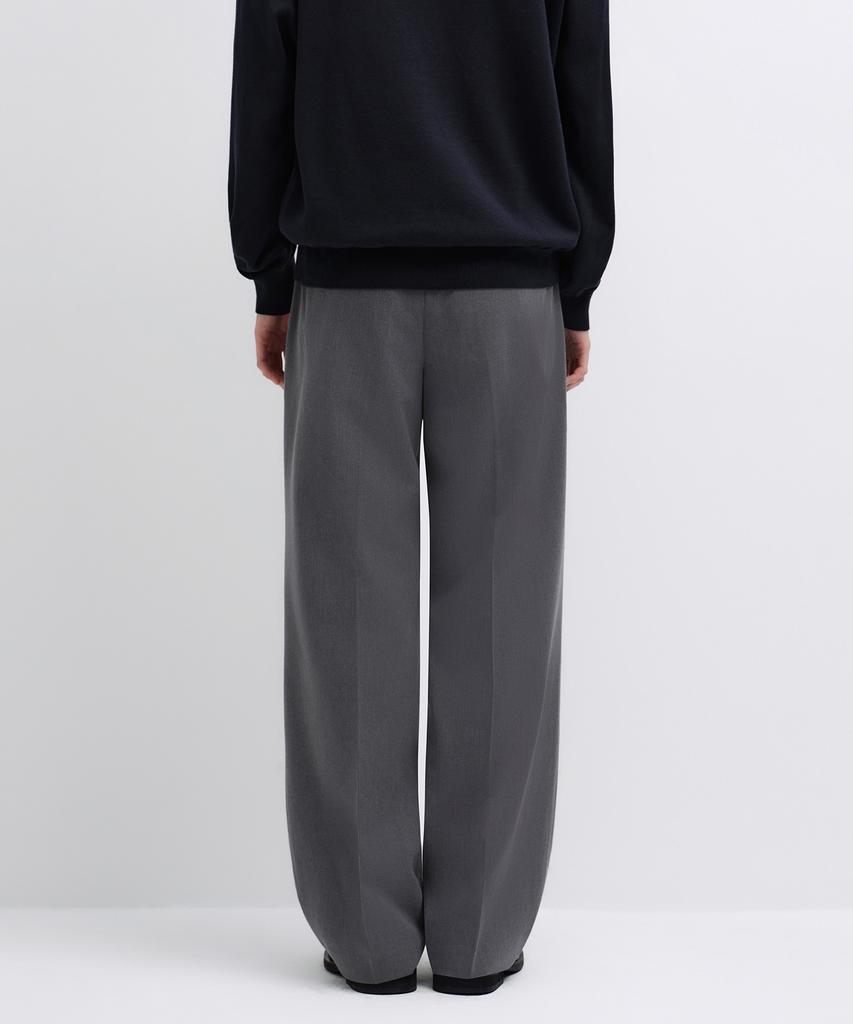 MUSINSA STANDARD Real Wide Hidden Banding Slacks [Melange Gray]