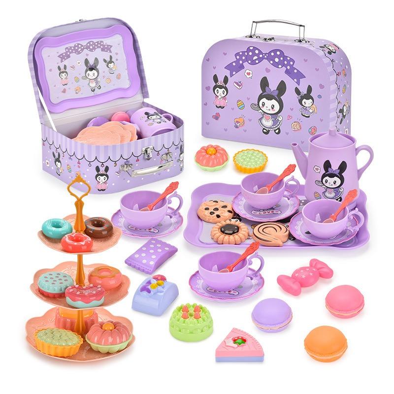 Tea Party Set for Little Girls,Kids Kitchen Pretend Play for Girls Boys Age 3-8, Kitchen Toys with Teapot,Cups,Plates & Storage Case,Princess Gift Set