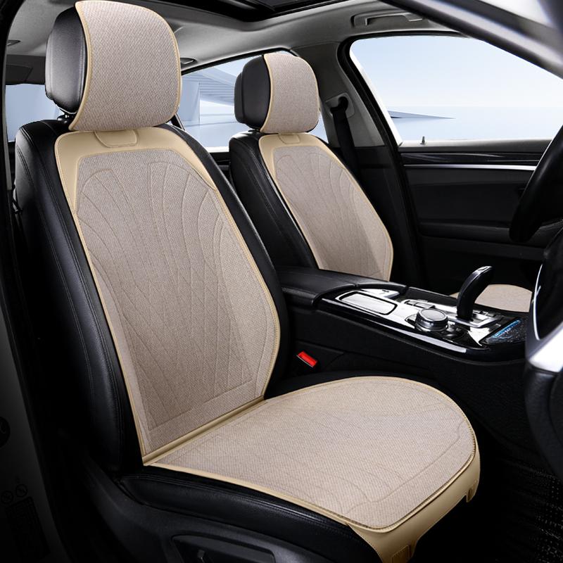 Luxury Car Seats Protection Universal Flax Car Seat Cover All Season Breathable Auto High Quality Flax Saddle Pad Seat Covers
