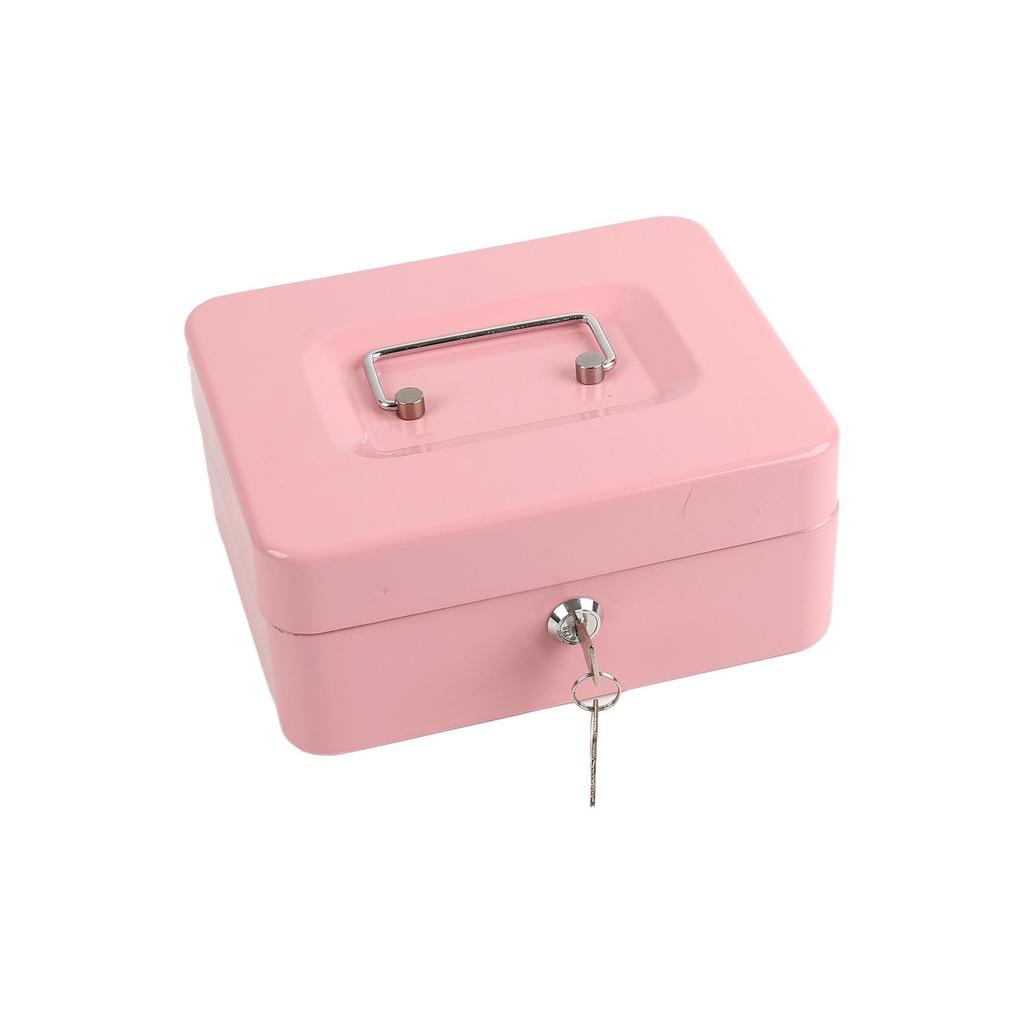 Large Portable Cash Box with Key Lock - Removable Inner Tray and Customizable Color Silk Screen Printing.