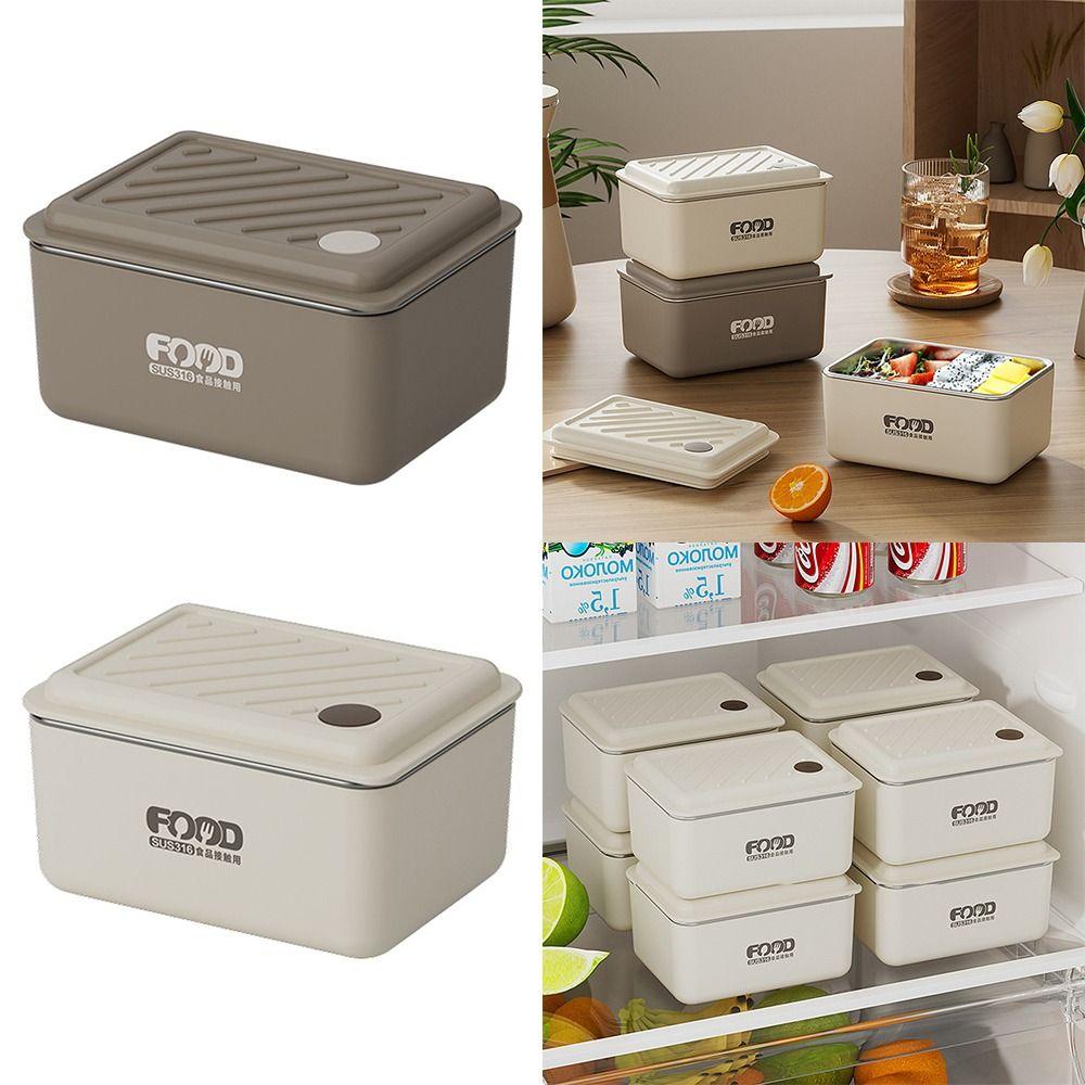 Rectangle Heat Preservation Lunch Box 316 Stainless Steel Microwavable Bento Box  Go To School