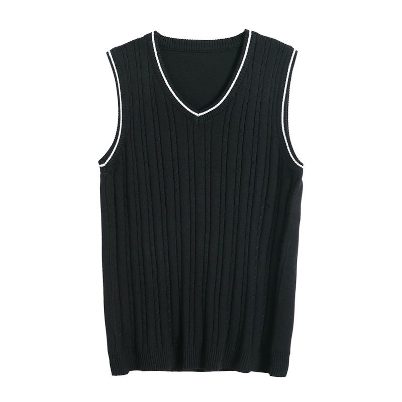 Podzimní nový mládežnický pánský ležérní svetr bez rukávů s květinovým vzorem, teplá vesta, pletený top