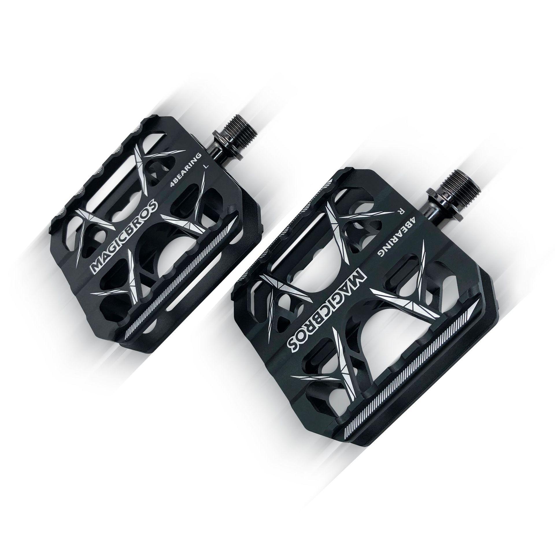 Aluminum-Magnesium Alloy 4-bearing Bicycle Pedal Hollow Pedal Cycling Equipment for Mountain Bike & Road Bike 4-Bearing Pedal чёрный