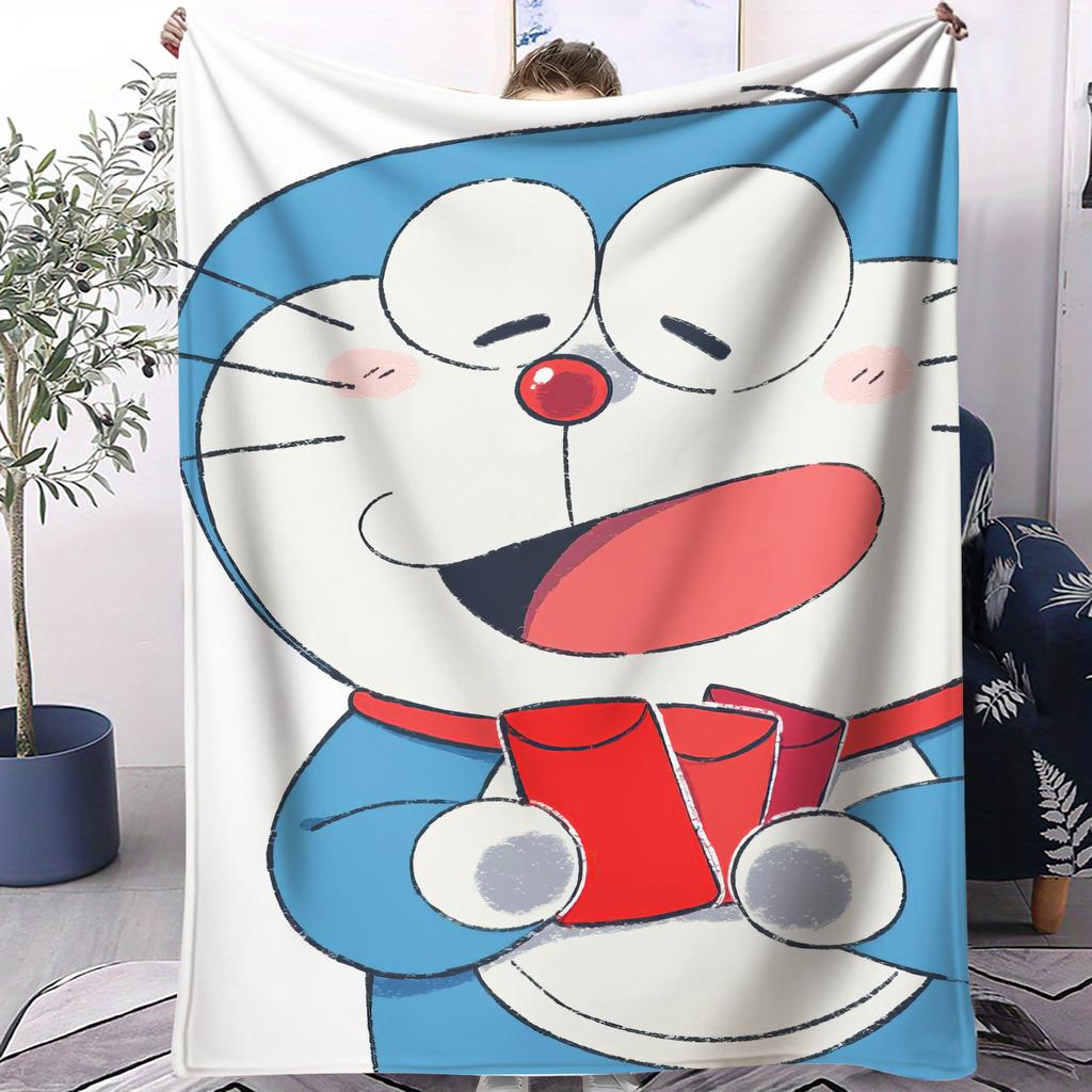 Hot Doraemon Japanese Anime Plush Small Cover Blanket Comfortable All Season Sofa Throw For Children Student Kids Birthday Gift