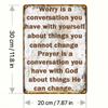 Vintage Metal Prayer Sign 8x12 Inch Wall Decor Loft Style Gift for Home Office