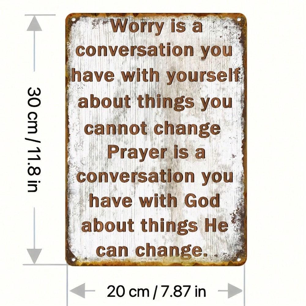 Vintage Metal Prayer Sign 8x12 Inch Wall Decor Loft Style Gift for Home Office