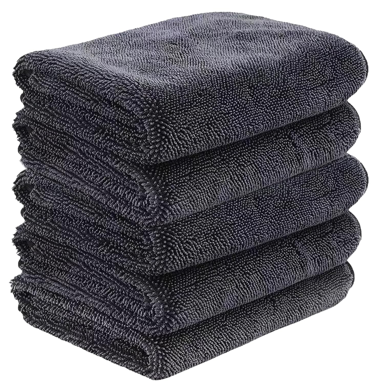 

JIANLEI Car Wash Towels, Super Absorbent Microfiber, Large Size, 5-Pack, 40cm x 60cm, Double-Sided, Double-Layered, Extra Thick, Super Convenient, Ded