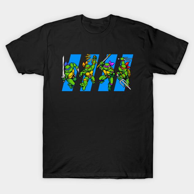 

Men Black Print T-shirt Ninja Turtles Pixel Art No-Cut Transfer Paper Print Cotton Tshirt 4XL чорний