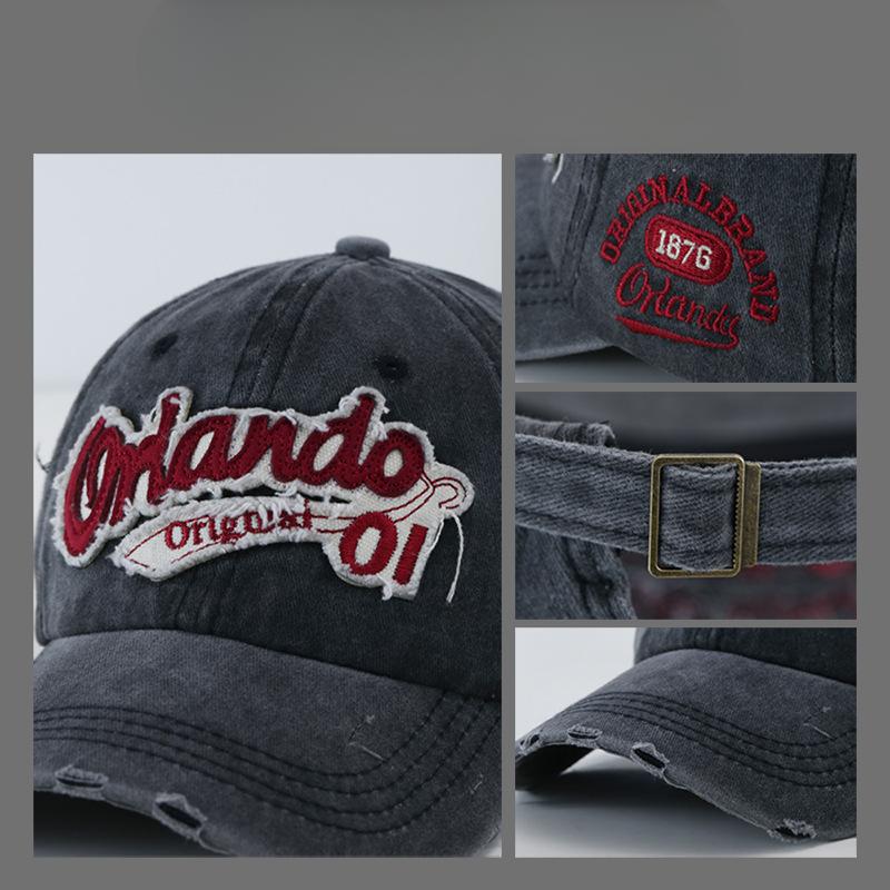 Retro and Aged English Baseball Caps for Women To Show Off Their Faces  A Versatile Korean Style Embroidered Couple