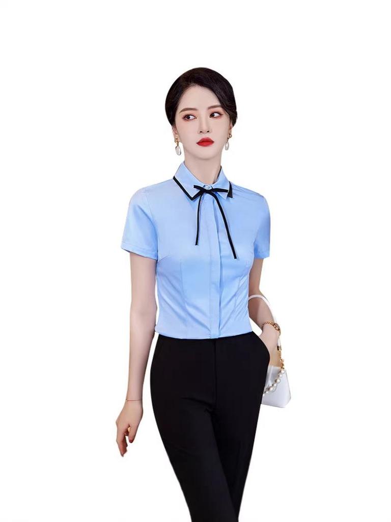 Women's Professional White Short-Sleeve Shirt - Spring/Summer 2026 Collection