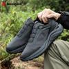 Baasploa men's hiking shoes, rotary buckle outdoor sports shoes, men's comfortable soft-soled casual walking shoes, anti-slip warm shoes