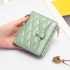 Genuine Leather Wallet Women's Compact Rhomboid Short Sheepskin Card Case 2021 Thin Cute Coin Purse