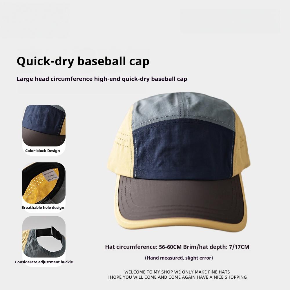 UPF50+ Quick Dry Baseball Cap Color Block 5 Panel Hat Breathable Outdoor Sports Running Sun Protection Men Women Caps