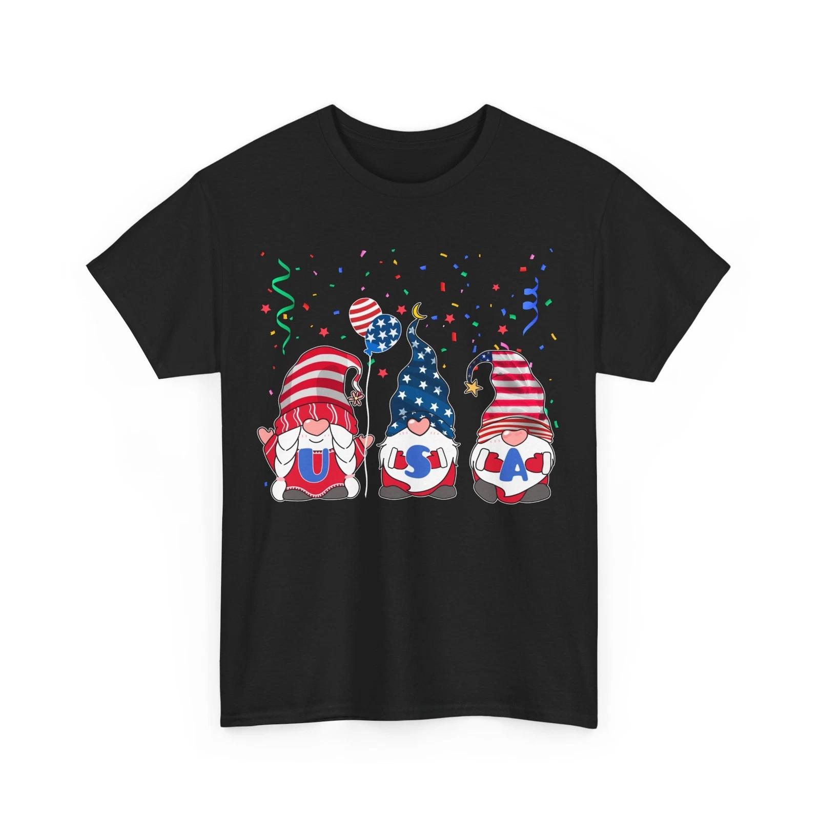 4th of July Shirt, American Gnomes Fourth of July Women Men T shirt 4XL