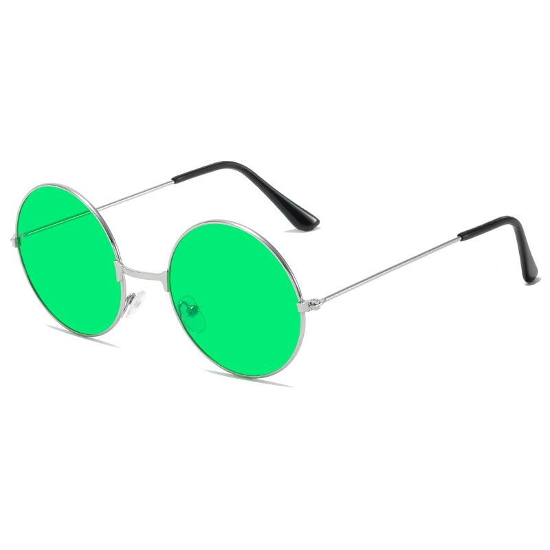 New Round Sunglasses Fashion Disco Hippie Women Men Circle Glasses Sun Glasses Metal Frame Eyewear Accessories Uv400 2024