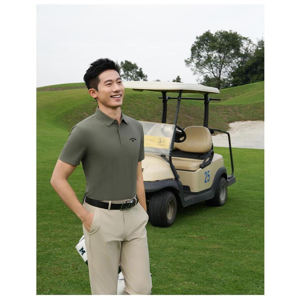 Callaway 2025 Lato Lato Haftowane Golf Biznesowy Rekreacyjny Sportowy Styl Lekka Bawełna Pływająca Jednolity Kolor Koszulka Polo