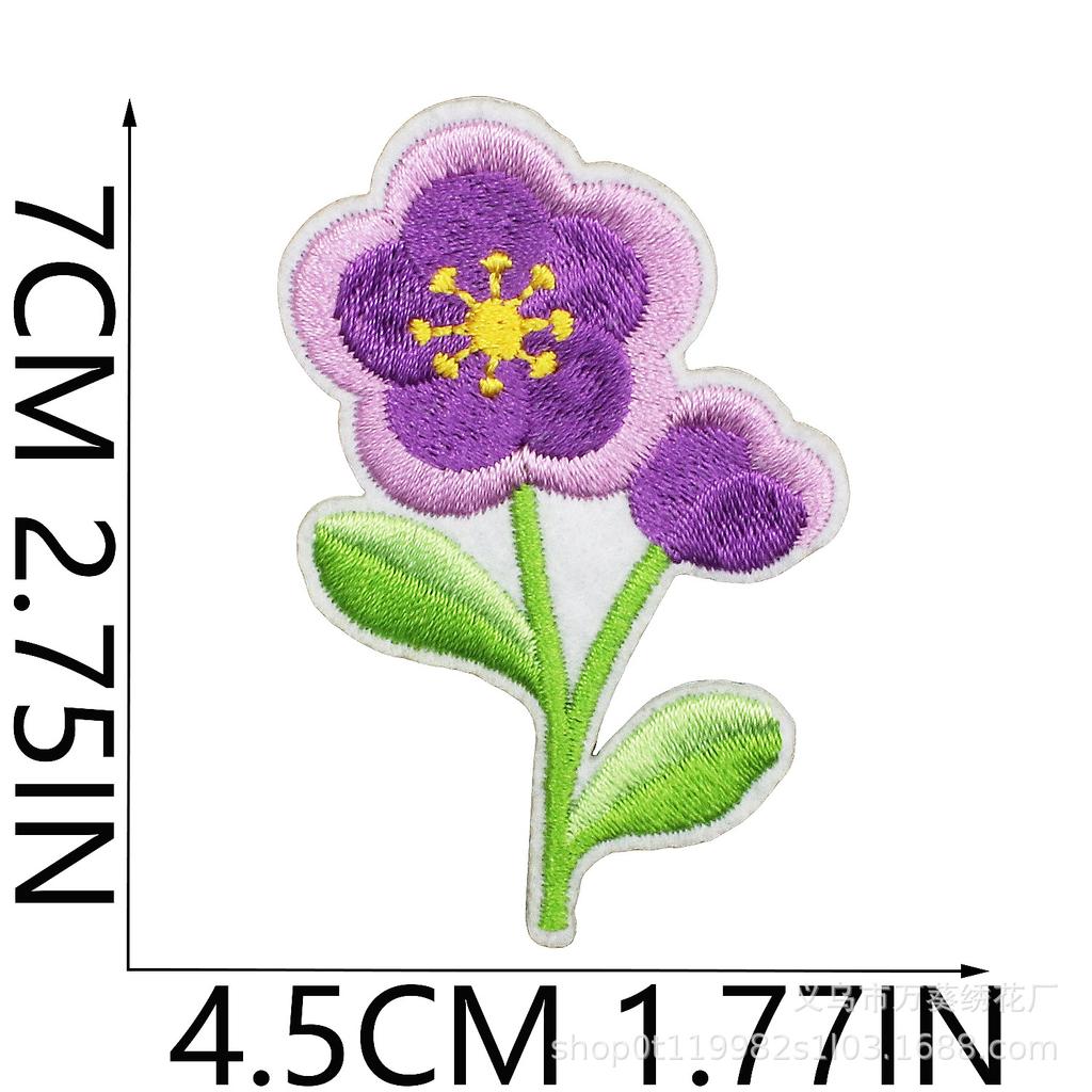 Small Daisy Embroidery Cloth Sticker Cartoon Peony Flower Bag Decoration Computer Embroidery Beautiful Small Red Flower Patch Ironing