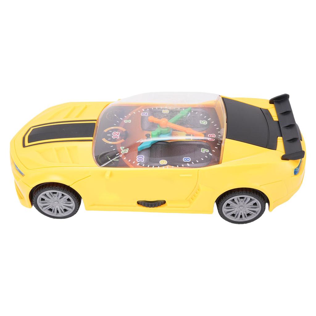 Electric Universal Clock Racing Car Colorful Light Music Small Yellow Toy Car for Boys