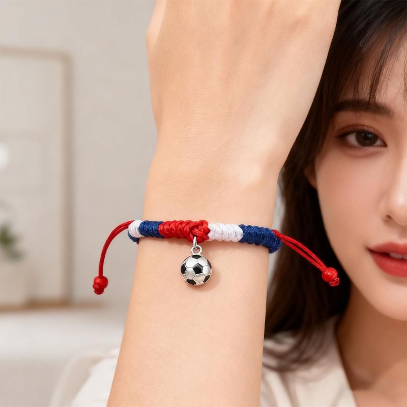 Comfortable Fit Sports Braided Bracelet for Any Occasions Featuring Adjustable Designs Football Tennis Cycling