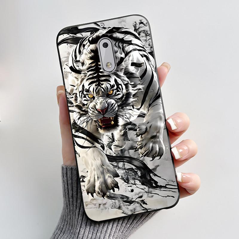 Soft TPU Case For Nokia 6 6.1 Plus Nokia6 Phone Case Luxury Cute Love Rabbit Funny Cartoon Black Silicone Shockproof Back Cover
