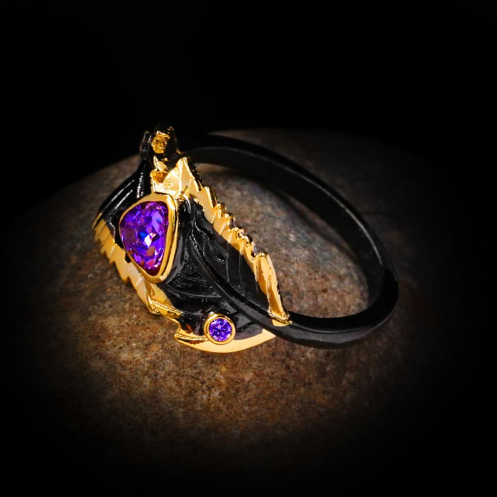 European and American Fashion Black Plated Two Color Women's Ring Copper Micro Set Love Zircon Jewelry