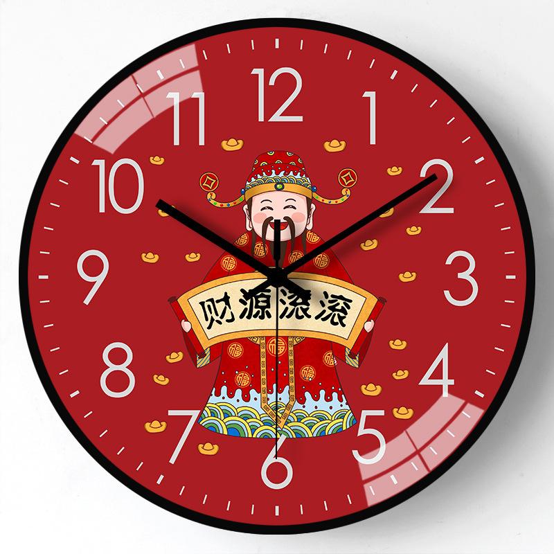 10-inch 25cm Wall Clock Living Room Home New Chinese Style Simple and Creative Chinese Style Clock Super Quiet Clock