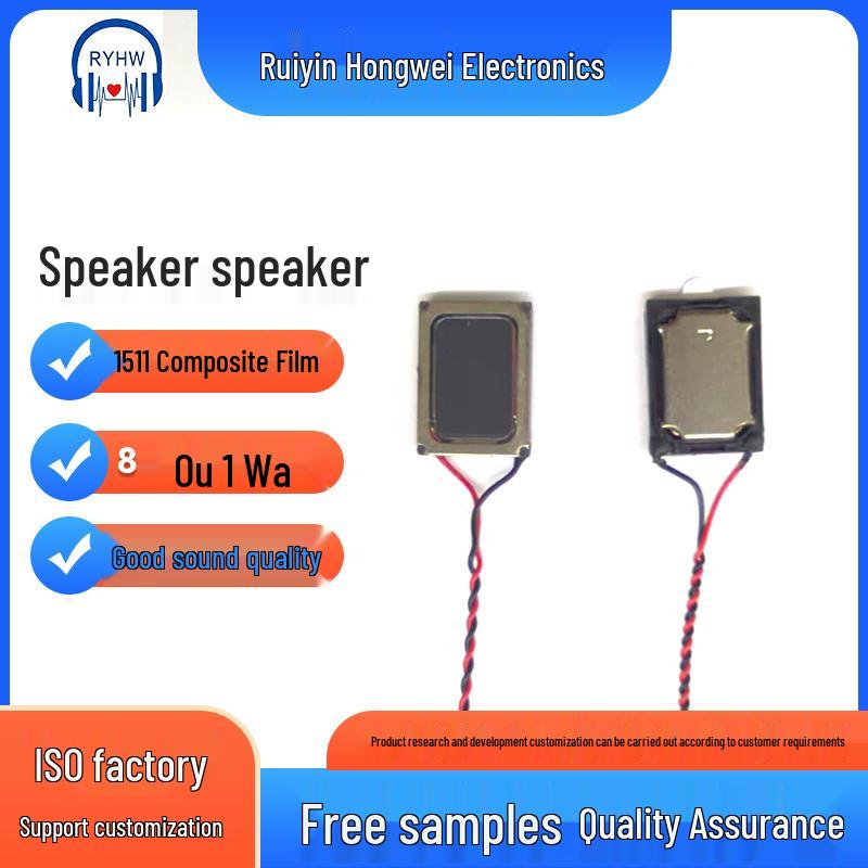 1511 Composite Film Speaker, 8 Ohm 1 Watt - High-Quality Sound for Phones, Tablets, Wearables
