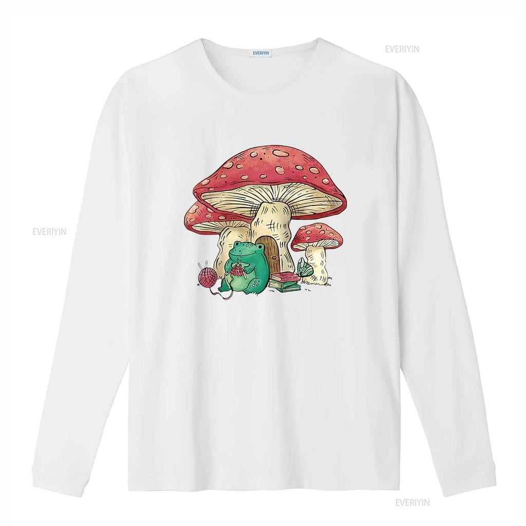 Frog And Mushroom House Toad Knitting Cute Raglan Baseball T Shirt Black 3X Large Vintage Washed Homme Slightly Soft Versatile