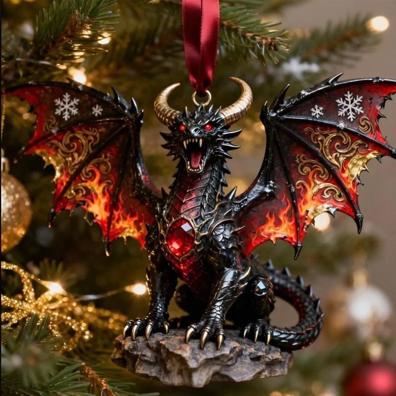 Series Dragon Car Decor Acrylic Pendant Christmas Tree Ornament For Holiday Gift